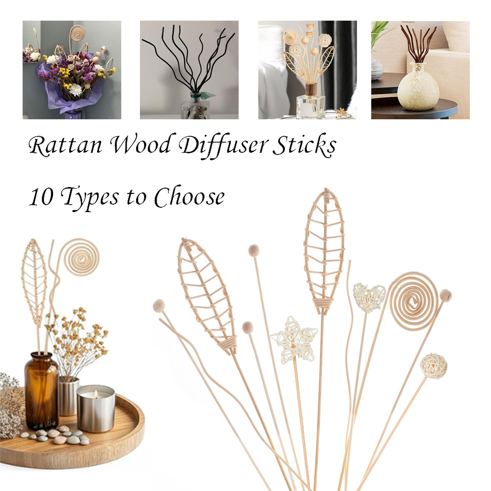 Home Fragrance Diffuser Refills - 5/15 szt. Długie, falowane patyczki rattanowe