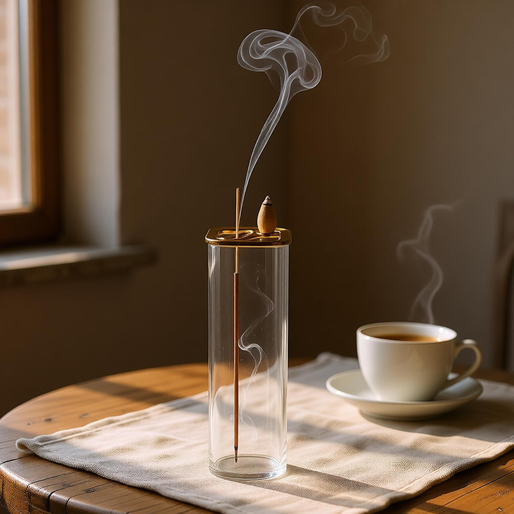 Metalowy szklany podwójny paln – Incense Cone Holder recenzja i cena