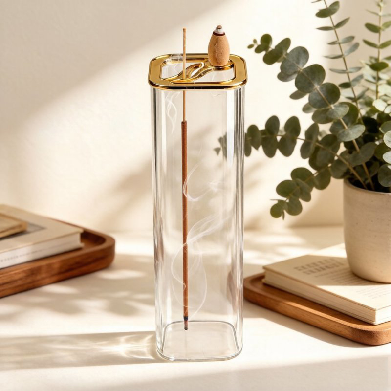 Metalowy szklany podwójny paln – Incense Cone Holder recenzja i cena
